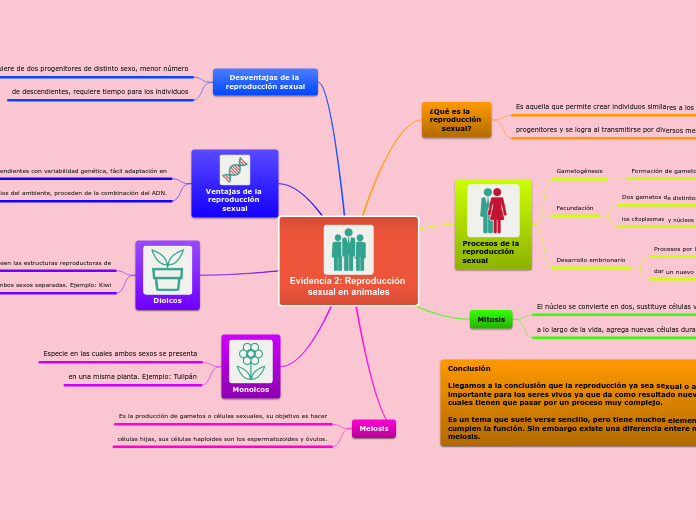 Evidencia 2: Reproducción sexual en ani...- Mapa Mental