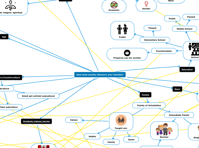 How does society influence your identity? - Mind Map