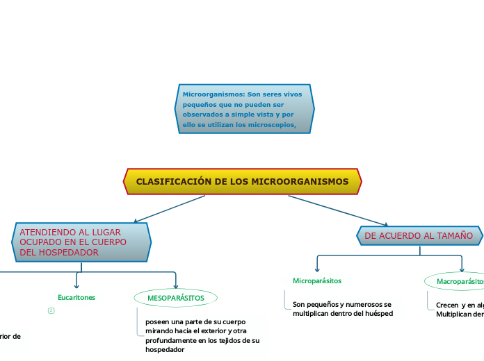 CLASIFICACIÓN DE LOS MICROORGANISMOS - Mapa Mental