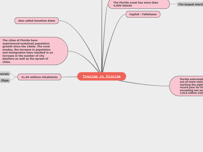 Tourism in florida - Mind Map