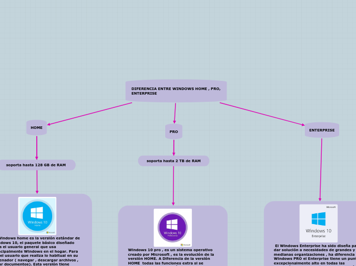 DIFERENCIA ENTRE WINDOWS HOME , PRO, EN...- Mapa Mental