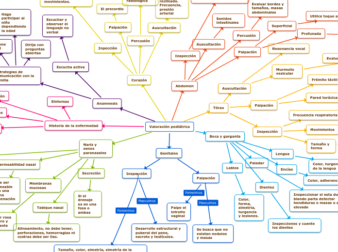 Valoración pediátrica - Mapa Mental