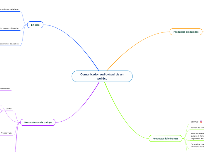 Comunicador audiovisual de un politico - Mapa Mental