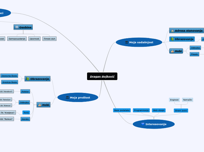 Dragan Gojković - Mind Map