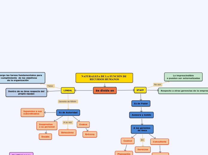 NATURALEZA DE LA FUNCIÓN DE RECURSOS HU...- Mapa Mental