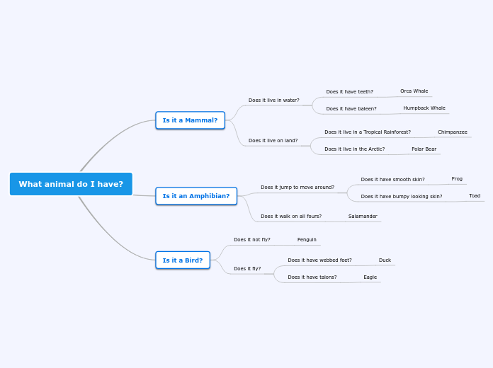 What animal do I have? - Mind Map