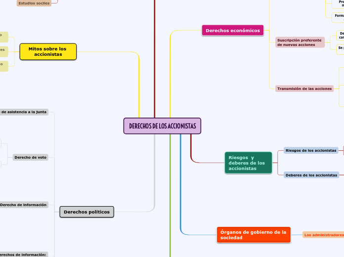 Derechos De Los Accionistas Mind Map