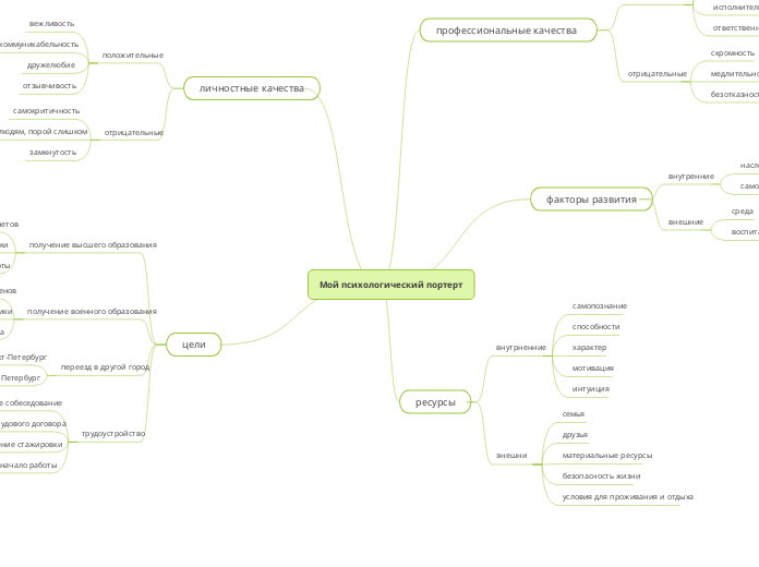Мой психологический портерт - Мыслительная карта