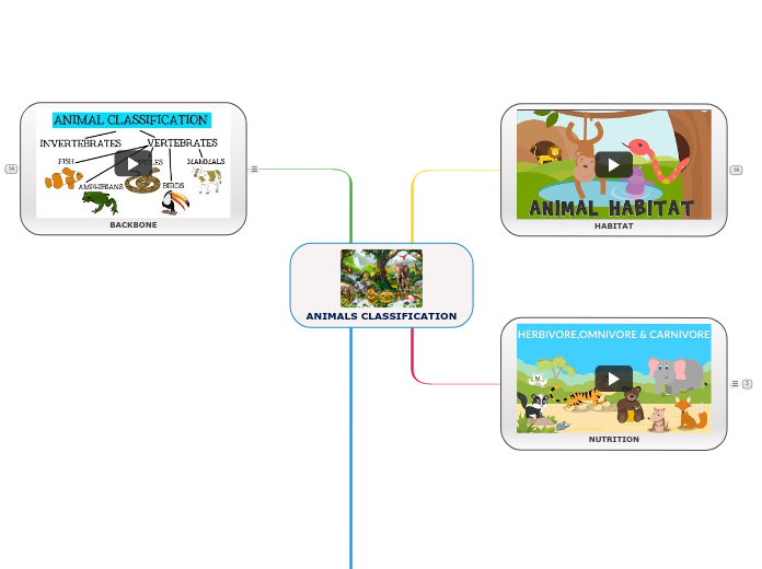 ANIMALS CLASSIFICATION - Mind Map