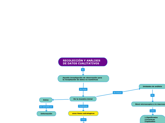 RECOLECCIÓN Y ANÁLISIS DE DATOS CUALITATIV...- Mind Map