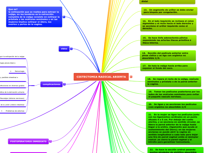 CISTECTOMIA RADICAL ABIERTA - Mapa Mental