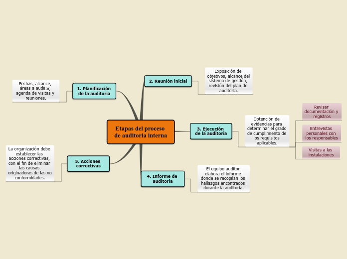 Etapas Del Proceso De Auditoría Interna Mapa Mental 7689