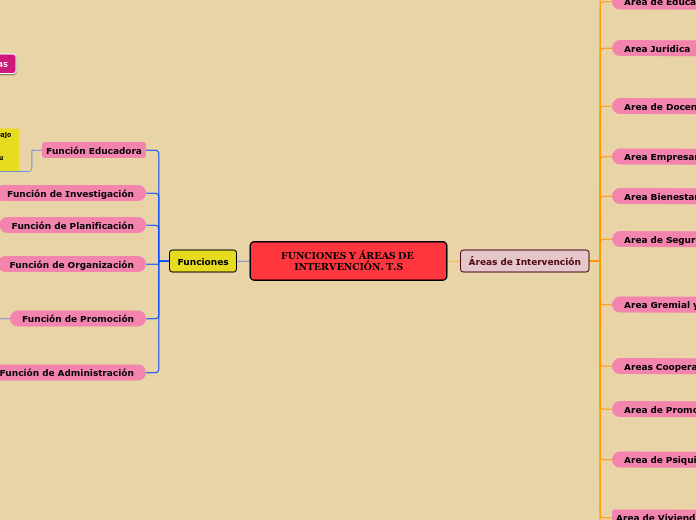 Funciones Y Áreas De IntervenciÓn Ts Mind Map 8891